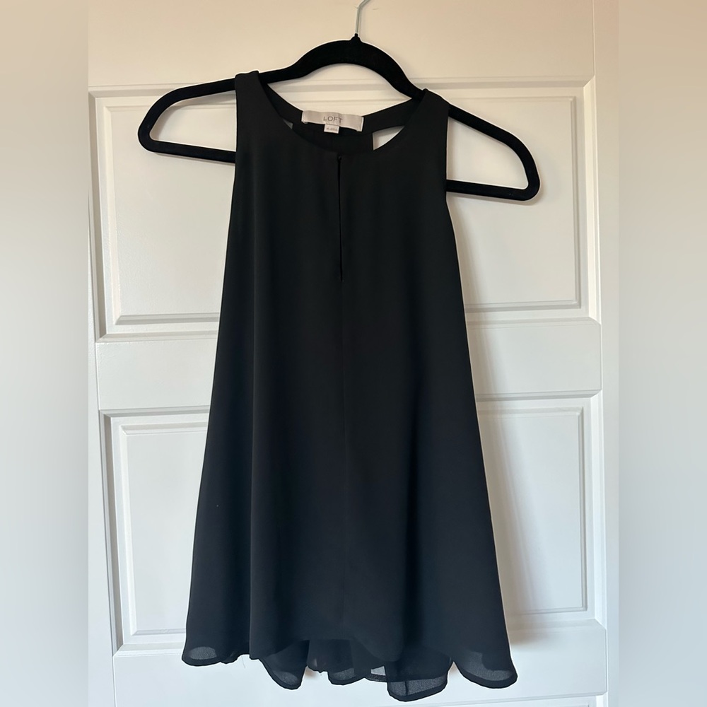 LOFT Classic Black Sleeveless Blouse